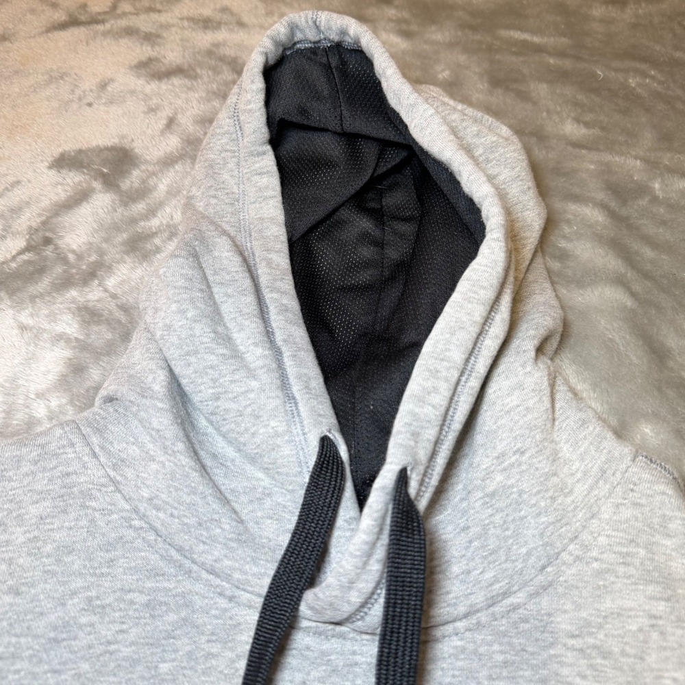 Under Armour Mens Size Large ColdGear Fitted Hoodie Gray Neon Yellow Logo Casual - Picture 5 of 10